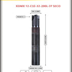 Dia 32 mm~Len 200 mm~32 mm Shank 3T