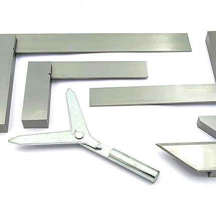 New Starter Engineer Kit (Try Squares, Center Squares, Carbide Scriber Pen, & Y Center Finder) Supplied With Plastic Case