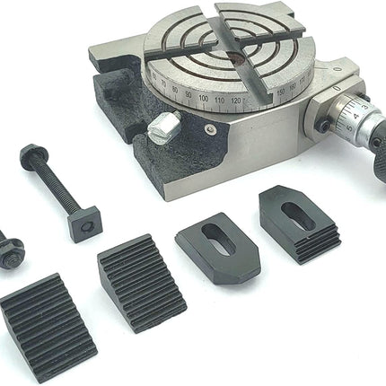 Small HV 3" Inch II 80 mm Rotary Milling Indexing Table with Clamp Kit