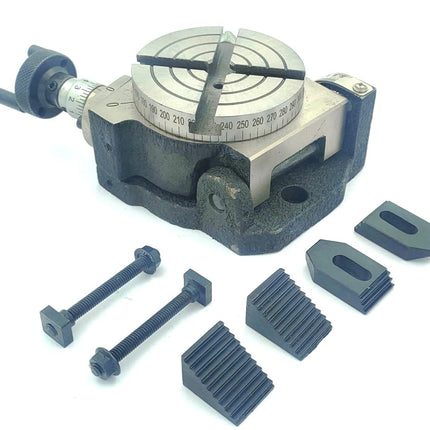 Small HV 3" Inch II 80 mm Rotary Milling Indexing Table with Clamp Kit