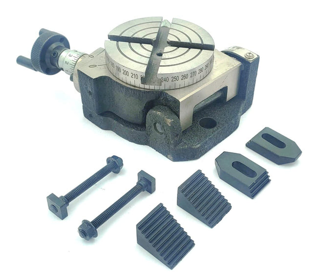 Small HV 3" Inch II 80 mm Rotary Milling Indexing Table with Clamp Kit