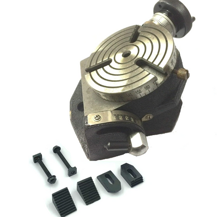 Horizontal Vertical 4" Inch II 100 mm Rotary Milling Indexing Table with M6 Clamp Kit