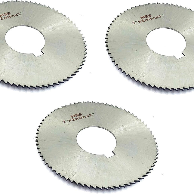 Pack of 3 Pcs Slitting Saw Cutting HSS M2 Blades- Keyway Hole