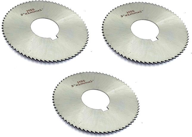 Pack of 3 Pcs Slitting Saw Cutting HSS M2 Blades- Keyway Hole