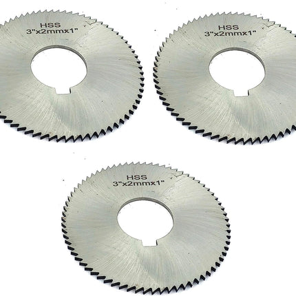Pack of 3 Pcs Slitting Saw Cutting HSS M2 Blades- Keyway Hole