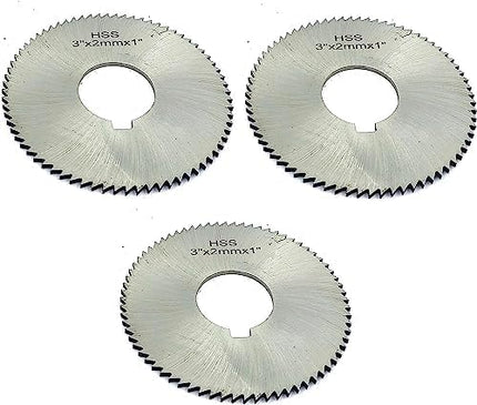 Pack of 3 Pcs Slitting Saw Cutting HSS M2 Blades- Keyway Hole