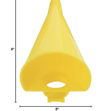 Plastic Funnel for Type I Metal Safety Cans, 5"x 7"x 12", Made of Chemically Resistant High-Density Polyethylene, Yellow,
