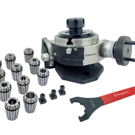 4" | 100mm Tilting 4 slot Rotary table with ER Adopter & T-nuts with Spanner