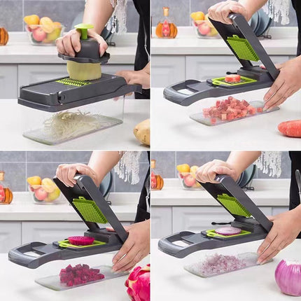Buyohlic 16 In 1 Handheld Manual Kitchen Multifunctional Potato Veggie Grater Mandoline Slicer Chopper