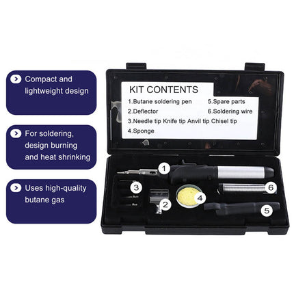 Buyohlic Multi-Function Cordless Soldering Iron kit – Adjustable Flame, Self-Igniting Design with Storage Box