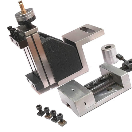 Mini Vertical Slide (90 x 50 mm) with 2"/ 50 mm Steel Vice-Instant Milling-on Small Bench Lathes