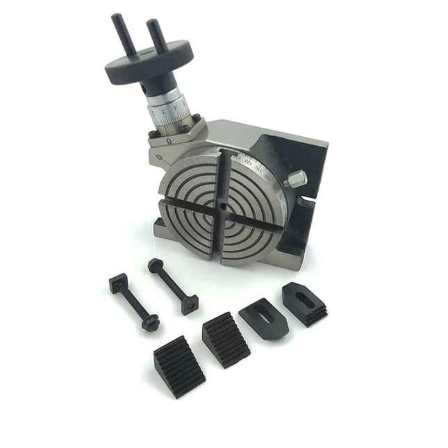 Horizontal Vertical 4" Inch II 100 mm Rotary Milling Indexing Table with M6 Clamp Kit