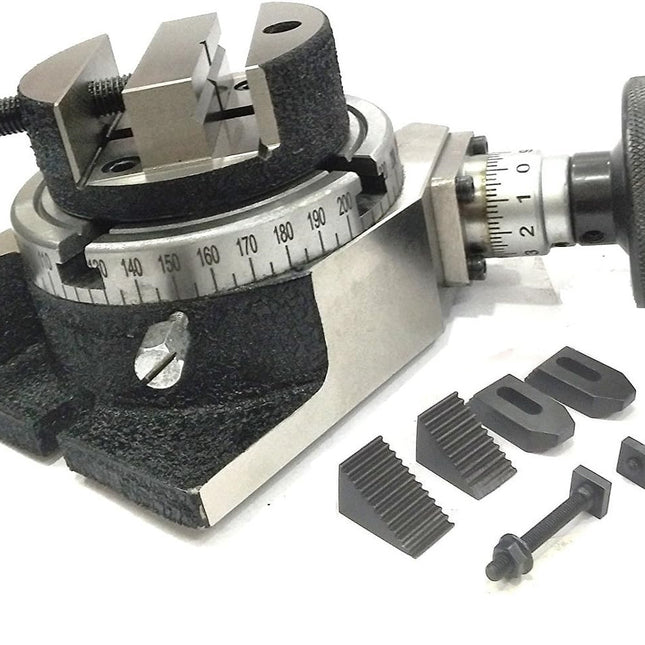 Milling Indexing 4"/100 mm Rotary Table Horizontal Vertical with Suitable Round Vices & Clamp Kits
