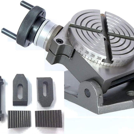 Horizontal Vertical 4" Inch II 100 mm Rotary Milling Indexing Table with M6 Clamp Kit