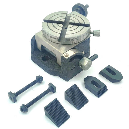 Horizontal Vertical 4" Inch II 100 mm Rotary Milling Indexing Table with M6 Clamp Kit
