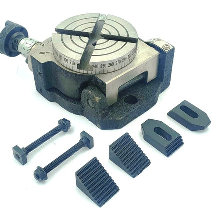 Horizontal Vertical 4" Inch II 100 mm Rotary Milling Indexing Table with M6 Clamp Kit