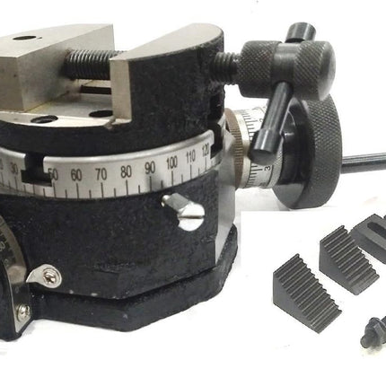 Milling Indexing 4"/100 mm Rotary Table Horizontal Vertical with Suitable Round Vices & Clamp Kits