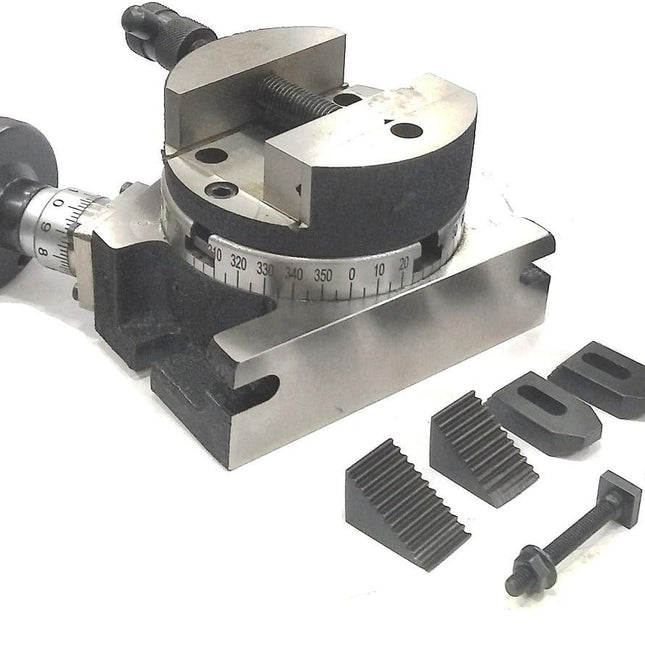 Milling Indexing 4"/100 mm Rotary Table Horizontal Vertical with Suitable Round Vices & Clamp Kits