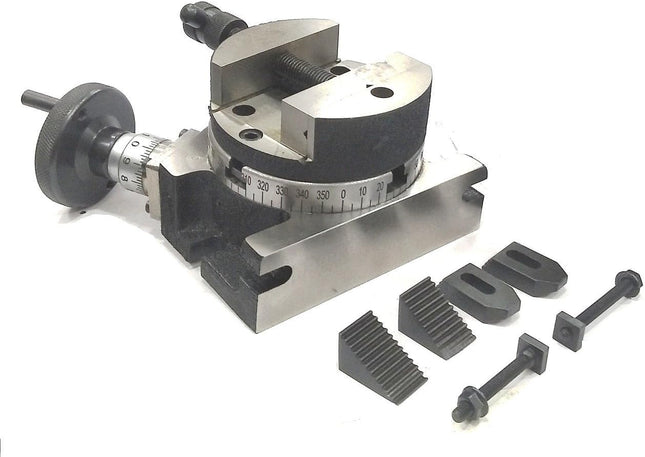 Milling Indexing 4"/100 mm Rotary Table Horizontal Vertical with Suitable Round Vices & Clamp Kits