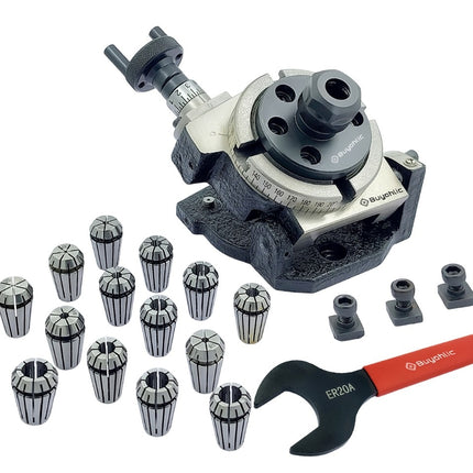 3" Inch I 80mm Tilting 4 slot Rotary Indexing table with ER Adopter & Spanner