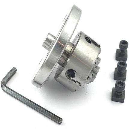 Small Chucks for 3" I 80 mm & 4" Inch I 100 mm Rotary tables with Steel Back Plates and Mini Lathes