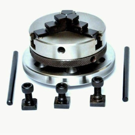 Small Chucks for 3" I 80 mm & 4" Inch I 100 mm Rotary tables with Steel Back Plates and Mini Lathes