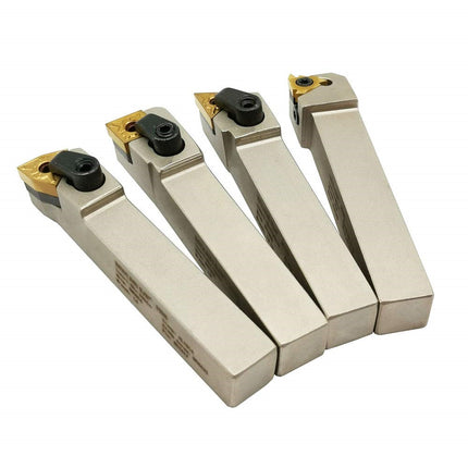 5/8'' inch CNC Lathe Indexable Turning Tool Holder with Nickel Plated,CNC Heavy-Duty Metal Lathe Bit Set with Tin Coated Carbide Turning Inserts WNMG431 CNMG431 TNMG331 16ER AG60