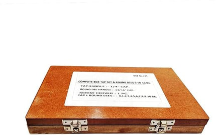 British Association Tap and Dies Set 0 to 10 BA II Supplied in Wooden Box