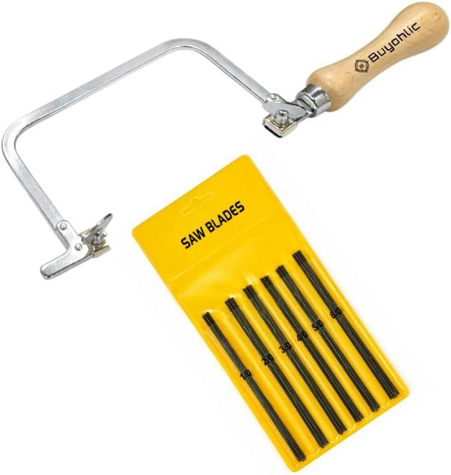 Jeweler's Coping Saw Frame & Piercing Saw Blades Set Sizes 1/0-6/0