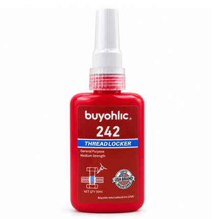 Thread Locker Red 242 -50ml Removable Thread Lock Glue for Nuts, Bolts, & Fasteners, Medium Strength Screw Glue to Prevent Loosening & Corrosion