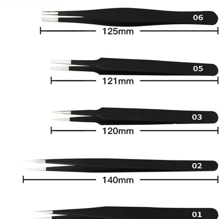 Precision Tweezers Set, ESD Anti-Static Stainless Steel Tweezers Set for Craft, Jewelry, Electronics, Laboratory Work (14 PCS)