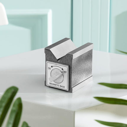 Magnetic V Block with Switch 2.875" High 2.36'' Wide by 3.5'' Deep MVB 3 Sides V Block for Mechanical Calibration Technical Measurement Machining Workpiece Measurement Equipment Calibration