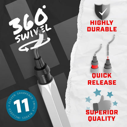 Deburring Tool with 10 HSS Swivel Blades – Reamer for Metal, Plastic, Resin, Copper, PVC, and 3D Printed Parts
