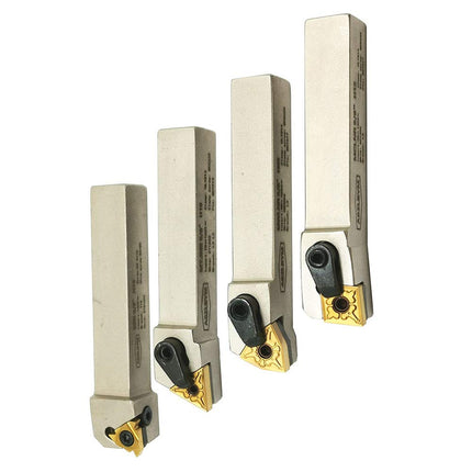 5/8'' inch CNC Lathe Indexable Turning Tool Holder with Nickel Plated,CNC Heavy-Duty Metal Lathe Bit Set with Tin Coated Carbide Turning Inserts WNMG431 CNMG431 TNMG331 16ER AG60