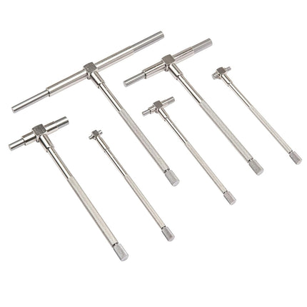 5/16'' to  6'' Telescoping Gage Set of 6 pcs T-Bore Hole Gauges Satin Chrome Finished