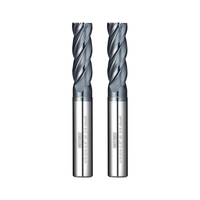 Tools Carbide End Mill Square Milling Cutter for Cutting Alloy Steels,Cast Iron, Hardened Steel - 4 Flute Cutting Tools 1/4 Shank (1/4-2.5" 2PCS)