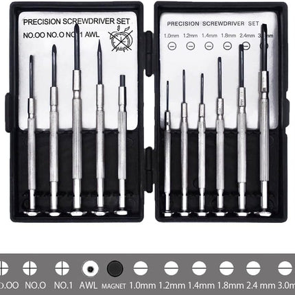 11 PCS Mini Screwdriver Set, Small Screwdrivers of Flathead and Phillips, Screwdriver Sets for Glasses, Watch, Phone, Toys, Computer Repair