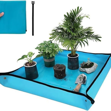 Buyohlic Repotting Mat for Indoor Plant Transplanting and Mess Control Waterproof Potting Mat, Square Planting Tray, Gardening Gifts for Plant Lovers