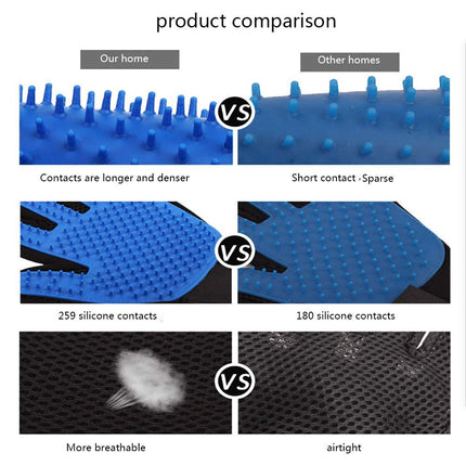 Buyohlic Grooming Mitt for Dogs, Cats, Rabbits & Horses with Long/Short/Curly Hair | Pet Hair Gloves for Pet Hair Removal Pet Grooming Glove - Gentle Deshedding Brush Glove