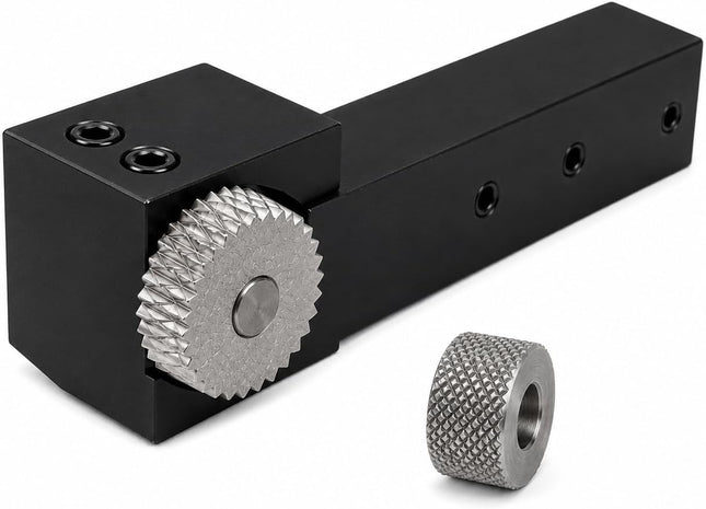 SWH1002 Single Shoulder Knurling Tool Holder for Lathe, HSS Knurling Wheel with Carbide Pin, 20x20mm Shank, Co12 Wheel Size