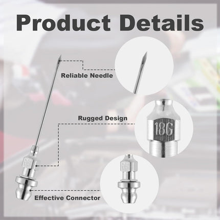 Needle Nose Grease Gun Adapter 1-1/2''-Inch Long Reach Grease Fitting Extension with Standard & Wide