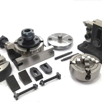 4"/ 100 mm Regular Rotary Table With Small Chucks and back Plate