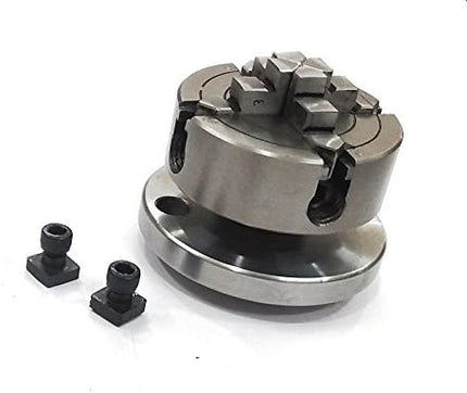 Rotary Table With 70 mm 4 Jaw Independent Chuck and back Plate