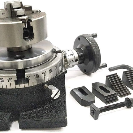4"/ 100 mm Regular Rotary Table With Small Chucks and back Plate