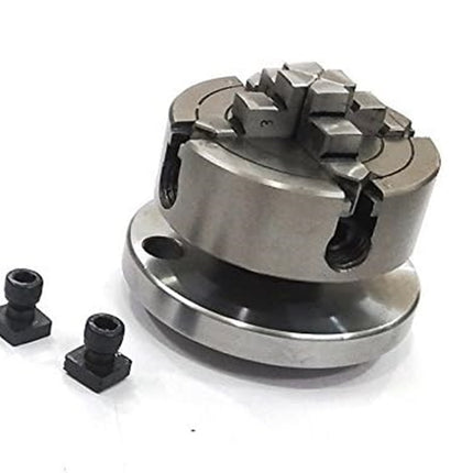 Rotary Table With 70 mm 4 Jaw Independent Chuck and back Plate
