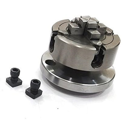 Rotary Table With 70 mm 4 Jaw Independent Chuck and back Plate