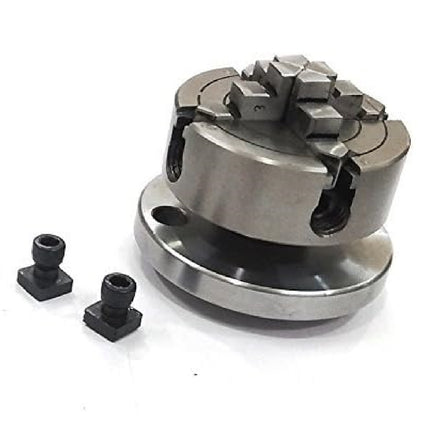 Rotary Table With 70 mm 4 Jaw Independent Chuck and back Plate