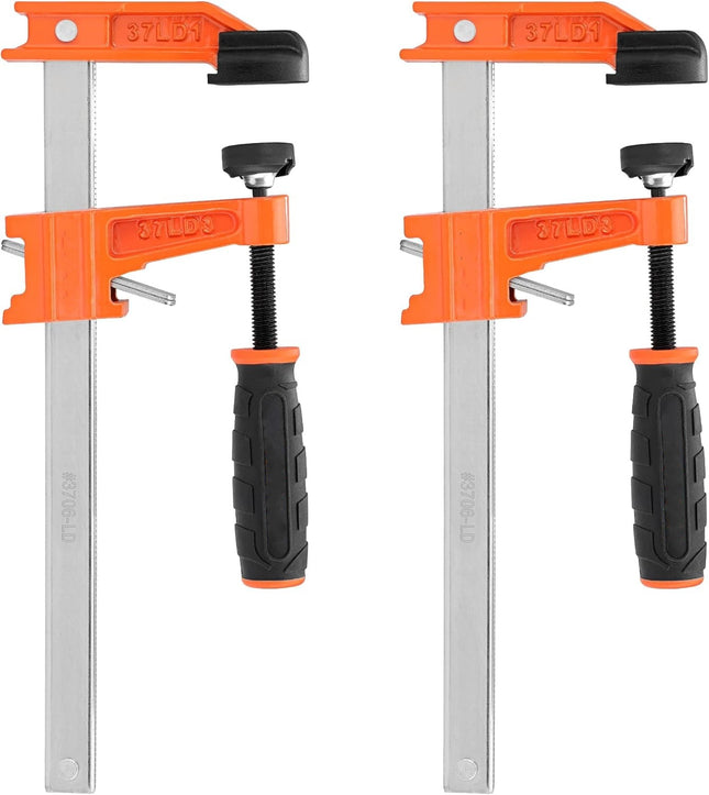 6" Bar Clamp Set, 2-Pack Steel F Clamp Light Duty, 300 lbs Load Limited, for Woodworking, Metalworking, DIY