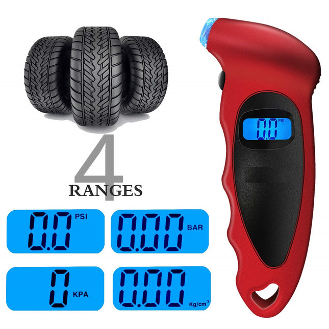 Buyohlic Tire Inflator Portable Air Compressor Digital Tire Pressure Gauge 0-150 PSI 4 Settings for Car Truck Bicycle with Backlit LCD and Non-Slip Grip