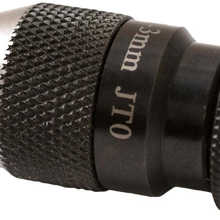 Buyohlic Micro Fine Drill Adaptor Miniature Quill 0-1/8 INCH/ 0-3MM JT0 Keyless Drill Chuck Taper to mount Drill Chuck